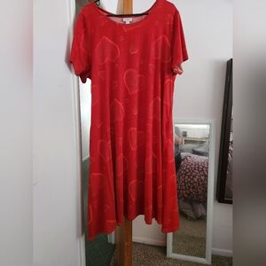 LuLaRoe Red Heart Pattern Mini Dress Jessie... with pockets New